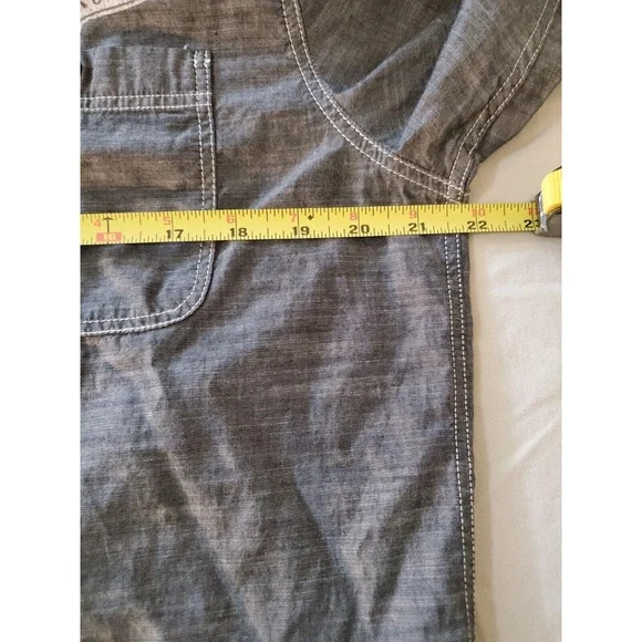 House Of Blues Womens Gray Chambray Button Up Cotton Shirt Top L - Picture 9 of 12